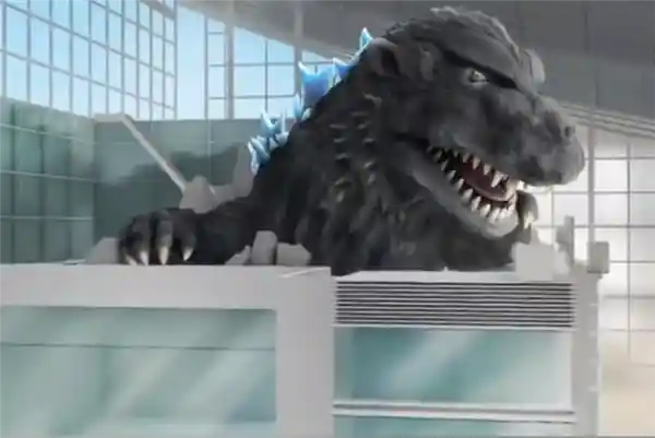 9米高哥斯拉现身机场，震撼登场！