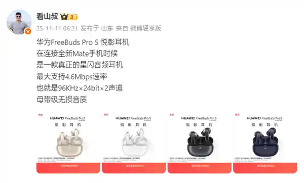 华为FreeBuds Pro 5震撼登场：星闪L2HC认证，开启4.6Mbps无损音质新时代