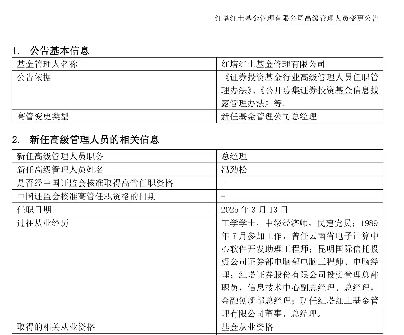 红塔红土基金迎来新总经理，高管班子再添新面孔，展现小而精之势