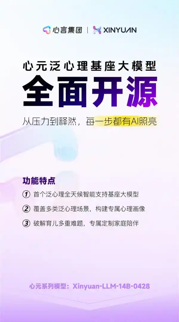心元问世：业内首款泛心理领域开源基座模型重磅发布