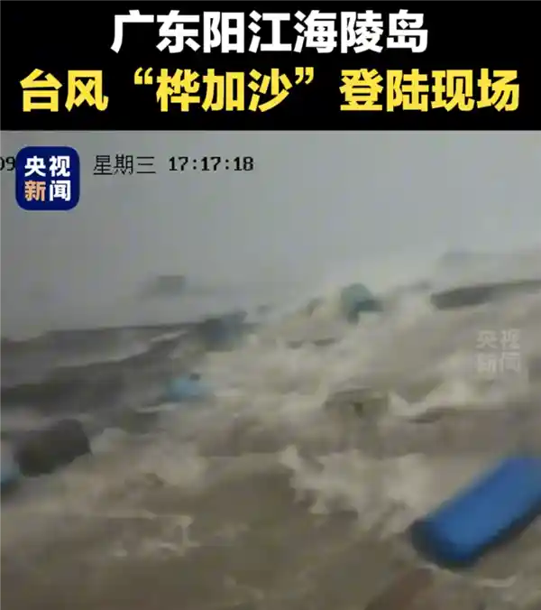 桦加沙狂飙登陆阳江！央视独家捕捉台风瞬间震撼画面